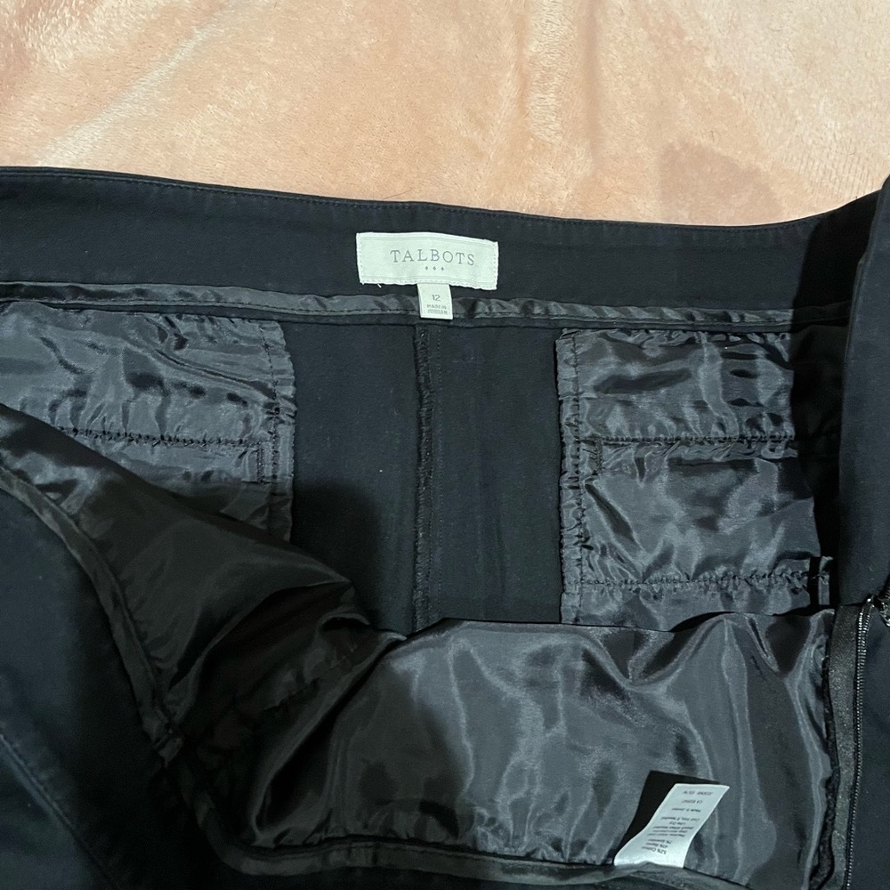Black Talbots Size 12 side zip pants